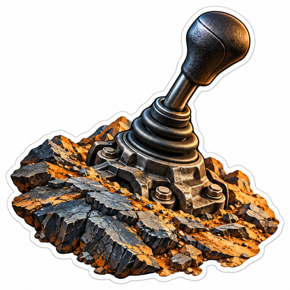 Black Gear Lever in Rocky Terrain Art Vinyl Decal Stickers