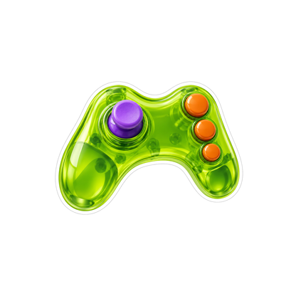 Lime Green Game Controller Art Vinyl Decal Stickers