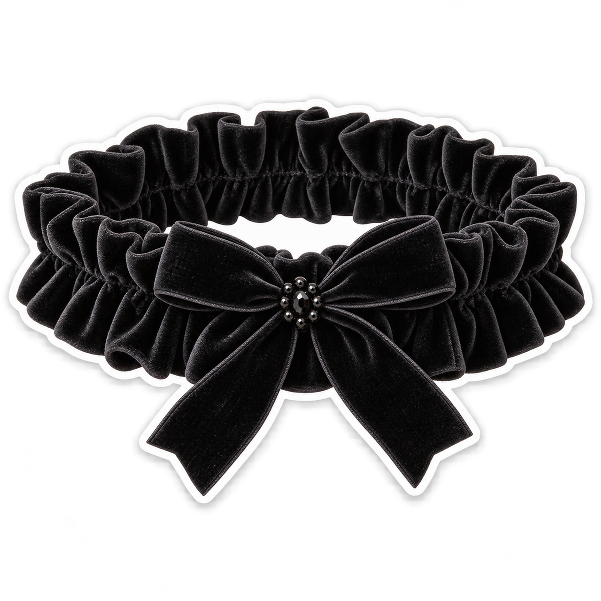 Black Ruffled Sleeve Band Bow Art Vinyl Decal Stickers