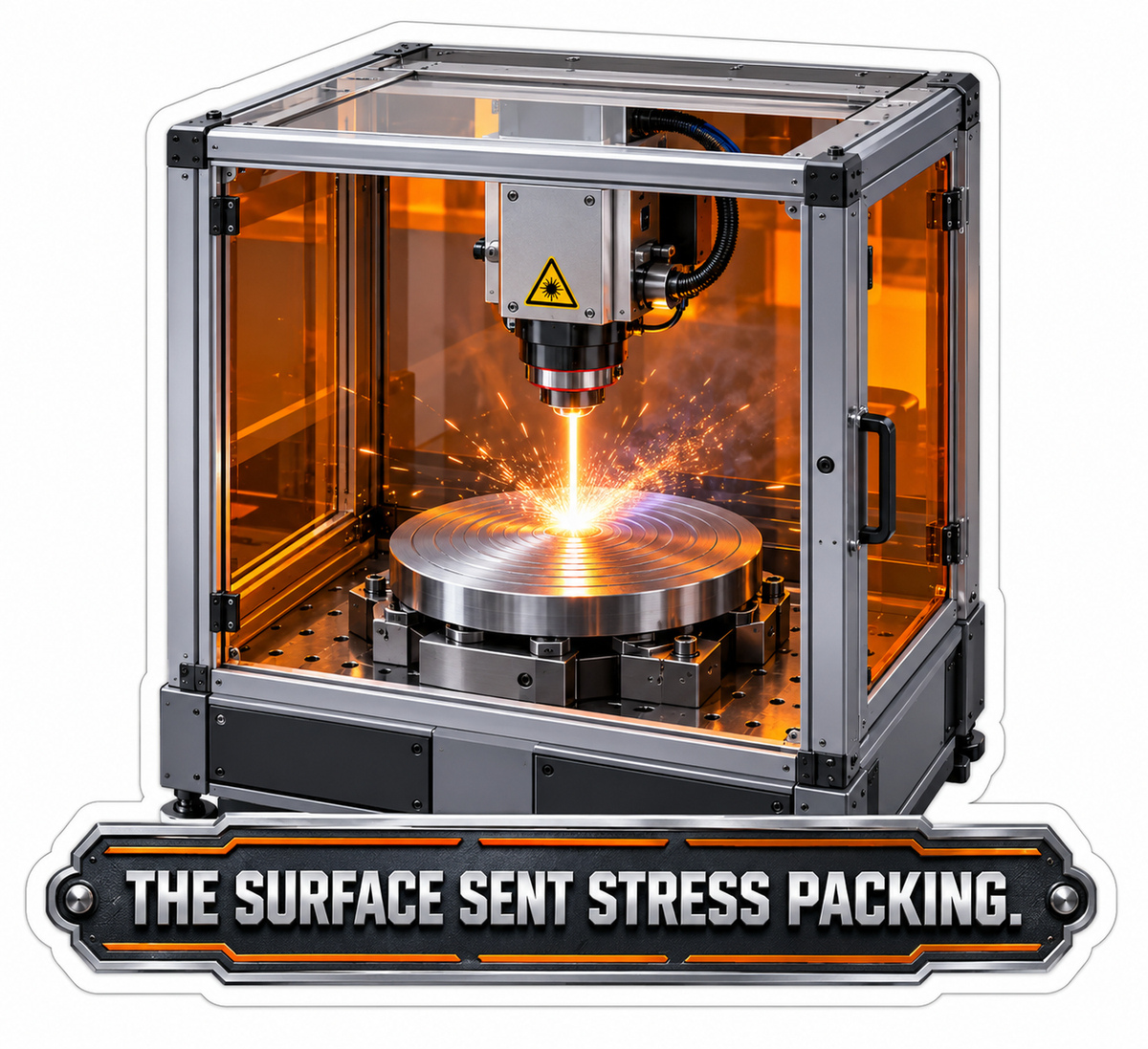 Orange Workshop Surface Stress Quote Vinyl Decal Stickers