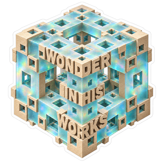 Hollow Geometric Cube Wonder Lettering Vinyl Decal Stickers