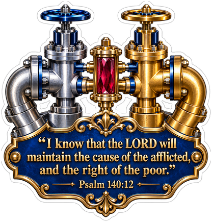 Silver Gold Twin Valves Psalm Verse Vinyl Decal Stickers