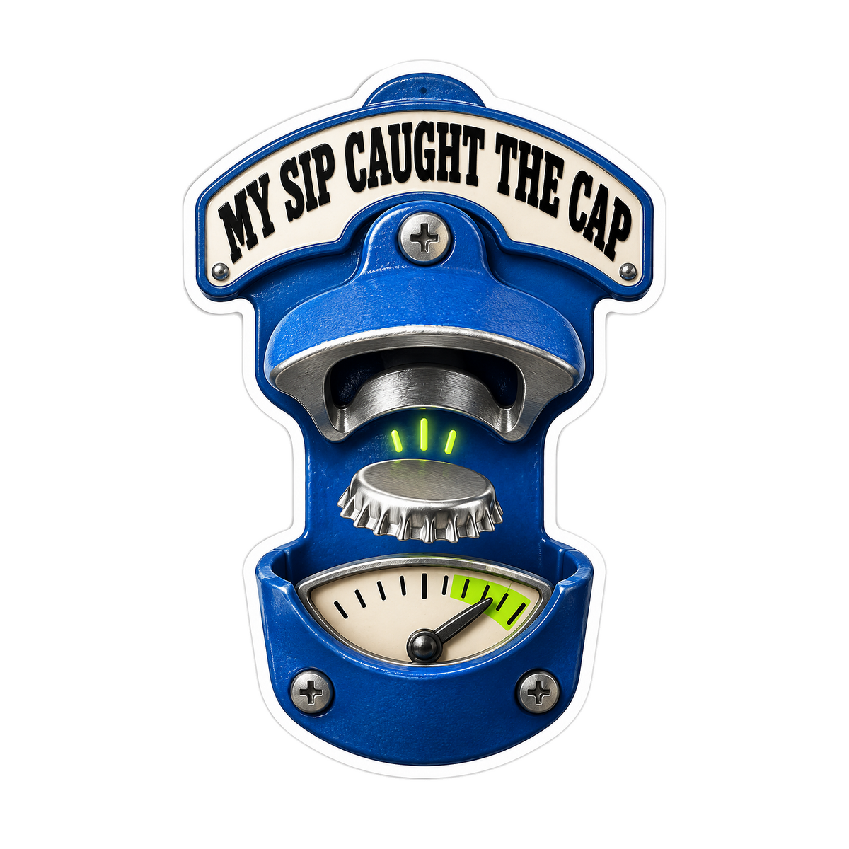 Blue Bottle Opener Caught Cap Quote Art Vinyl Decal Stickers
