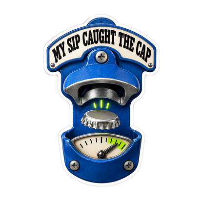 Blue Bottle Opener Caught Cap Quote Art Vinyl Decal Stickers