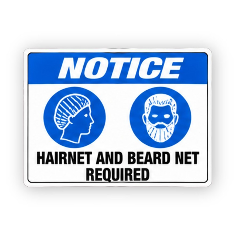 Blue Hairnet Beard Net Pair Panel Vinyl Decal Stickers