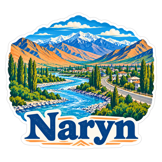 Naryn Blue River Mountain Valley Art Vinyl Decal Stickers