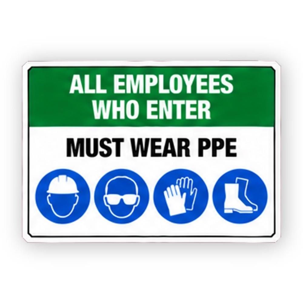 Green Employees Four Blue Icons Panel Vinyl Decal Stickers