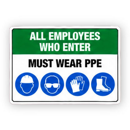 Green Employees Four Blue Icons Panel Vinyl Decal Stickers