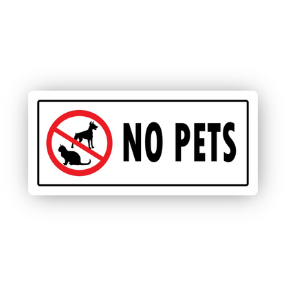 Black No Pets Cat Dog Wide Panel Vinyl Decal Stickers