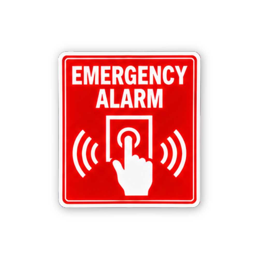 Red Emergency Alarm Press Finger Waves Portrait Vinyl Decal Stickers
