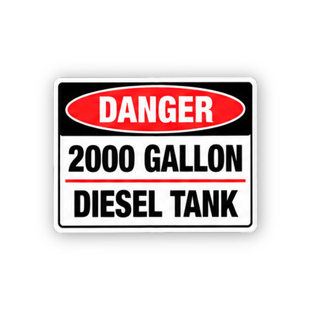 Black Red Diesel Tank Gallon Text Panel Vinyl Decal Stickers