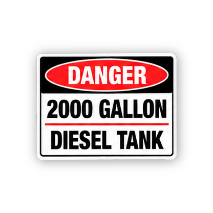 Black Red Diesel Tank Gallon Text Panel Vinyl Decal Stickers