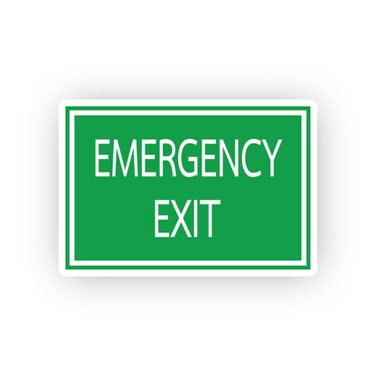 Green Emergency Exit Double Border Panel Vinyl Decal Stickers