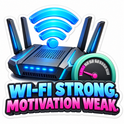 Blue Wireless Router Motivation Quote Vinyl Decal Stickers