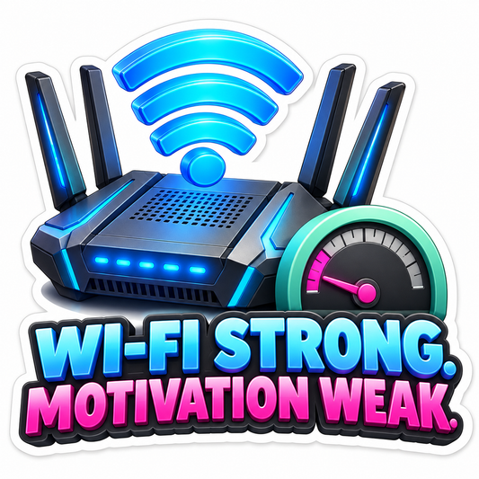 Blue Wireless Router Motivation Quote Vinyl Decal Stickers