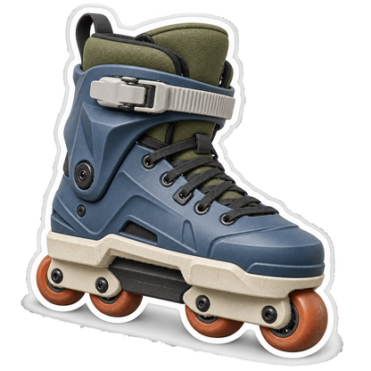 Slate Blue Two Wheel Inline Skate Art Vinyl Decal Stickers
