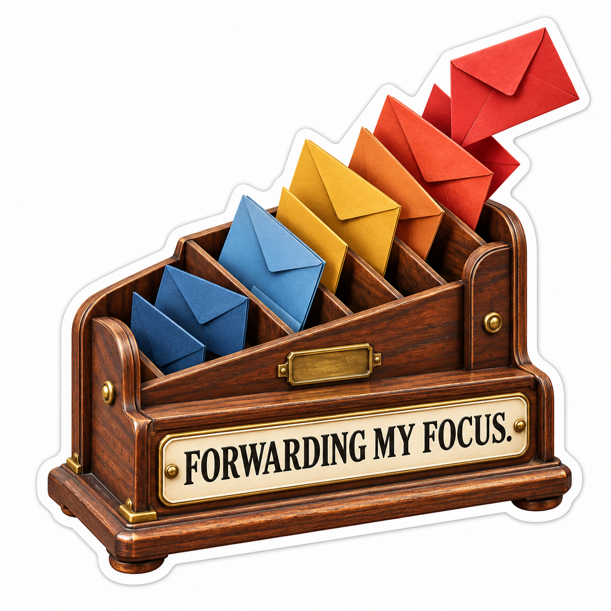 Wooden Mail Sorter Color Envelopes Art Vinyl Decal Stickers