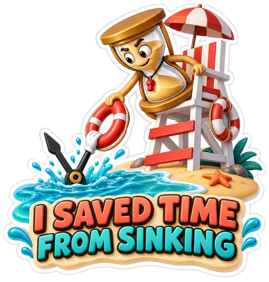 Hourglass Lifeguard Rescue Art Vinyl Decal Stickers