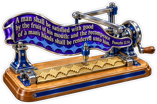 Blue Waveform Engraver Faith Verse Vinyl Decal Stickers