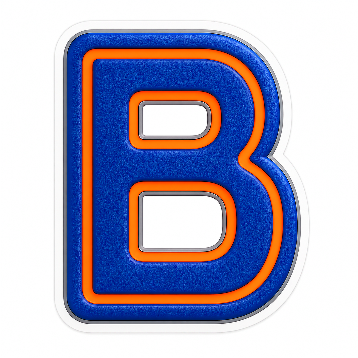 Blue Orange Line Letter B Art Vinyl Decal Stickers
