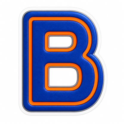 Blue Orange Line Letter B Art Vinyl Decal Stickers