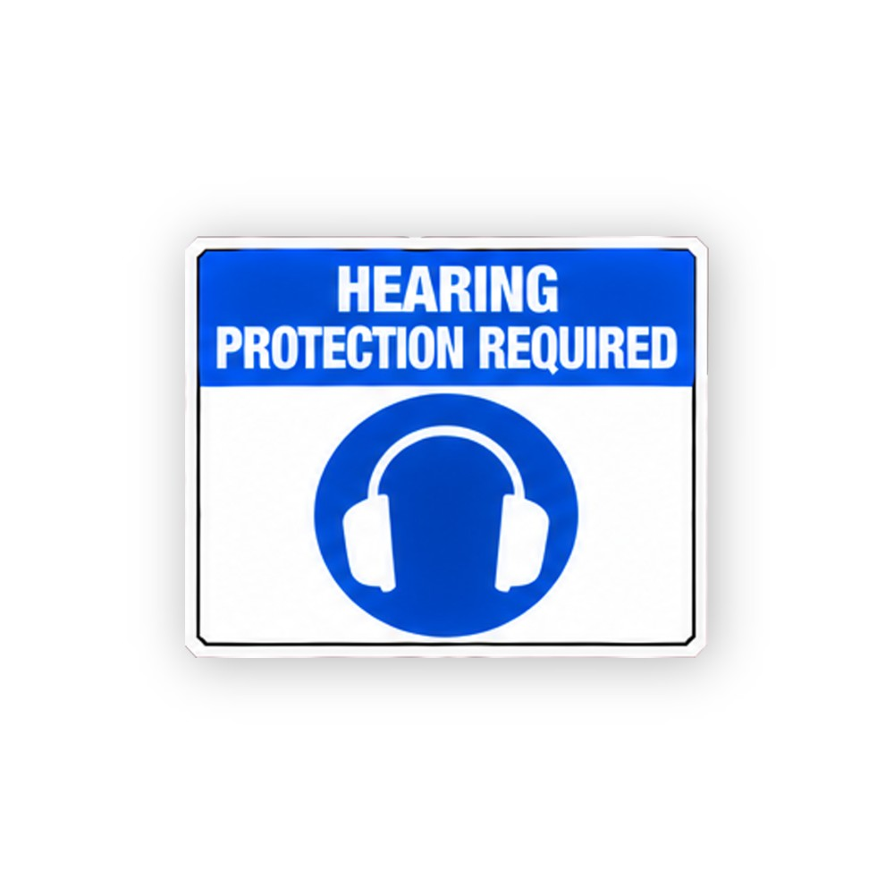 Blue Hearing Protection Round Icon Panel Vinyl Decal Stickers
