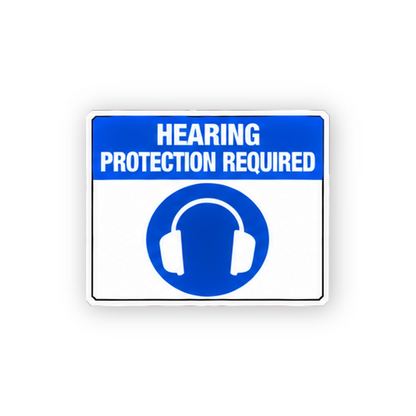 Blue Hearing Protection Round Icon Panel Vinyl Decal Stickers