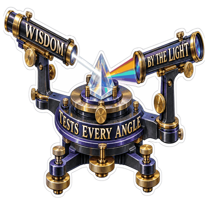 Wisdom Rainbow Prism on Brass Stand Art Vinyl Decal Stickers