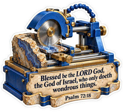 Blue Stone Cutting Saw Psalm Verse Art Vinyl Decal Stickers