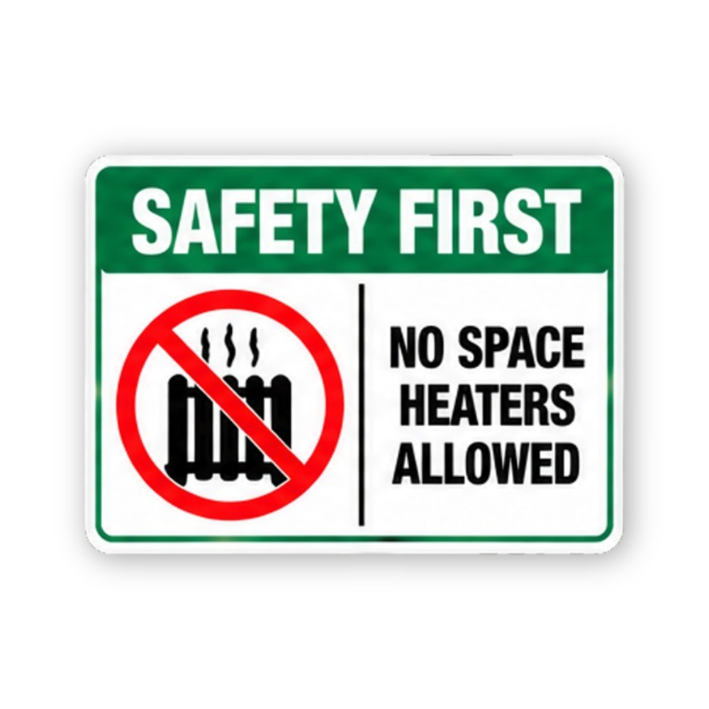 Green Crossed Space Heater Heat Panel Vinyl Decal Stickers