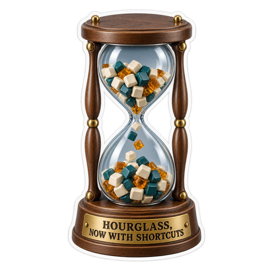 Hourglass with Colorful Cubes Art Vinyl Decal Stickers