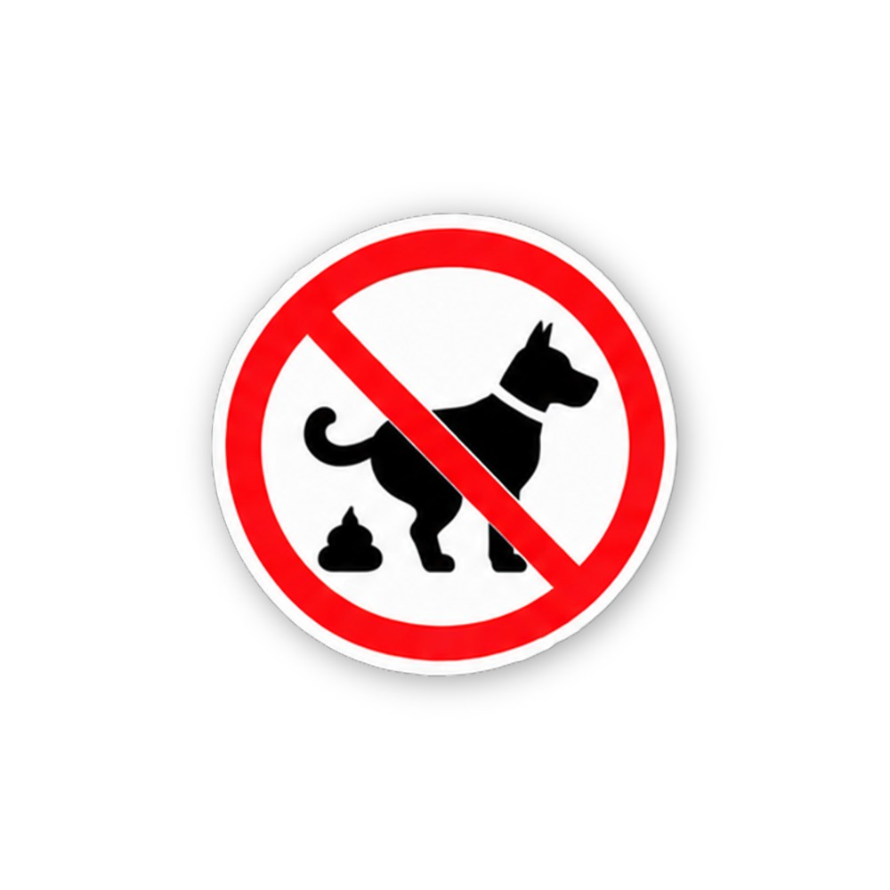Red Crossed Dog Waste Circle Vinyl Decal Stickers