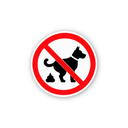 Red Crossed Dog Waste Circle Vinyl Decal Stickers