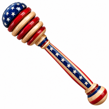 Red White Blue Honey Dipper with White Stars Vinyl Decal Stickers