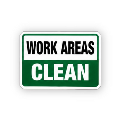 Green Work Areas Clean Bold Text Panel Vinyl Decal Stickers