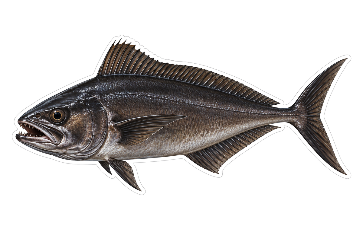 Dark Toothy Longfin Escolar Art Vinyl Decal Stickers