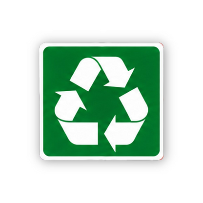 Green White Three Recycle Arrows Square Vinyl Decal Stickers