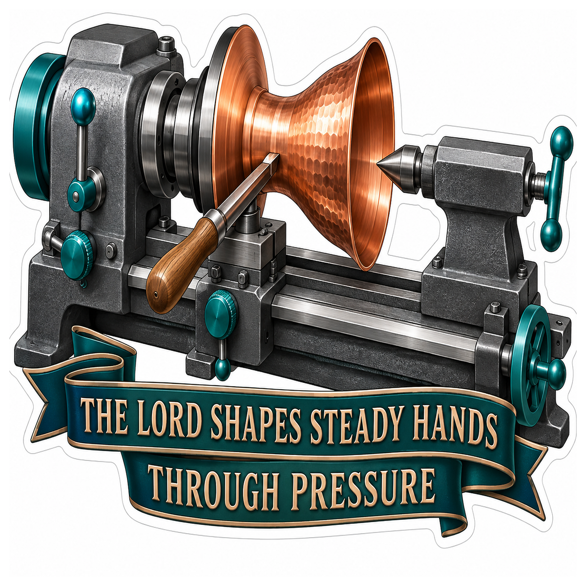 Faith Copper Spinning Lathe Art Vinyl Decal Stickers