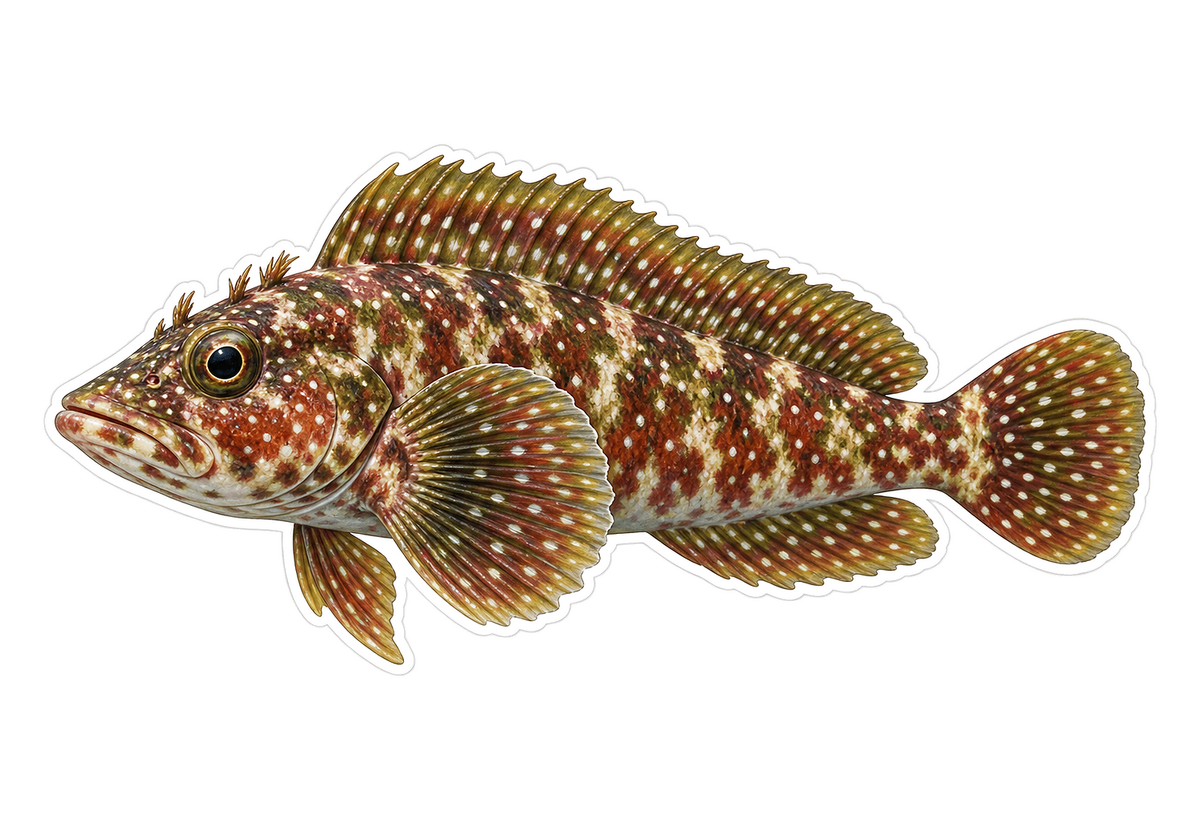 Spotted Kelpfish Art Vinyl Decal Stickers