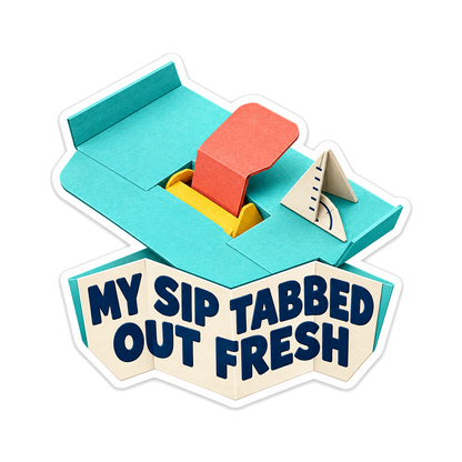 Teal Carton Fold Tab Fresh Quote Art Vinyl Decal Stickers