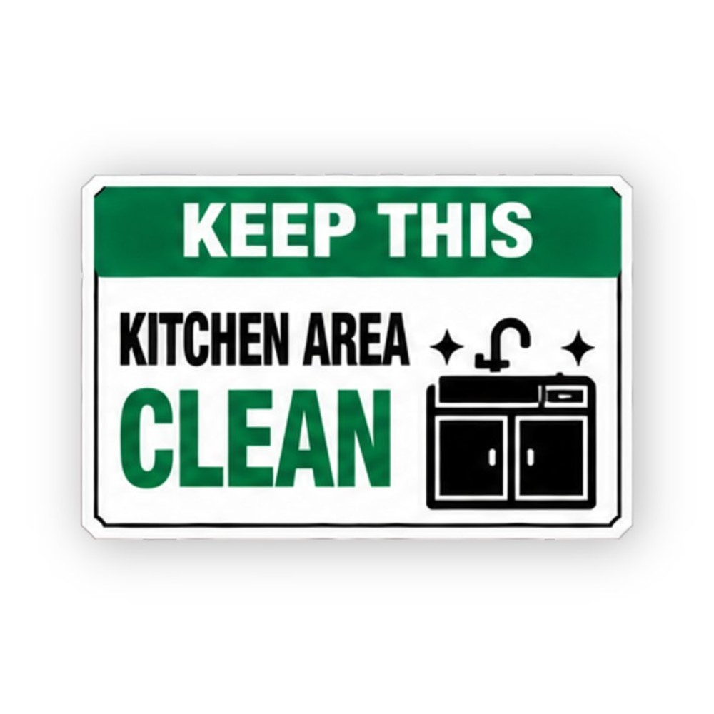Green Kitchen Clean Sink Cabinet Panel Vinyl Decal Stickers