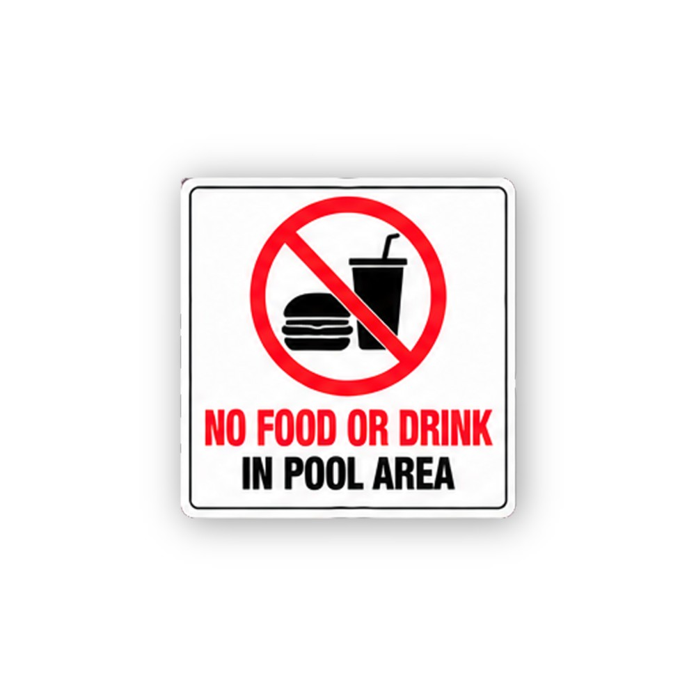 Red No Food Or Drink Pool Area Panel Vinyl Decal Stickers