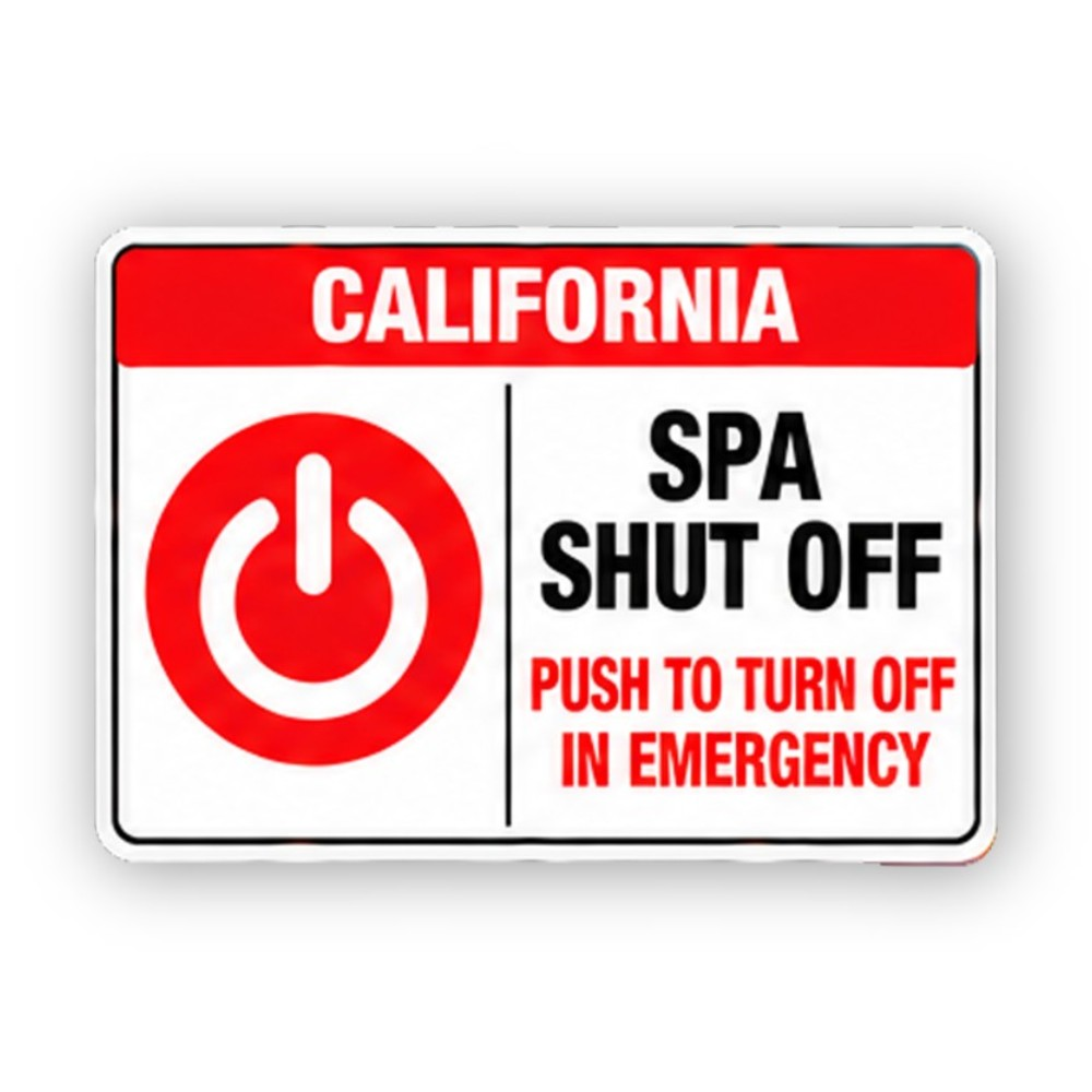 Red California Spa Power Button Panel Vinyl Decal Stickers