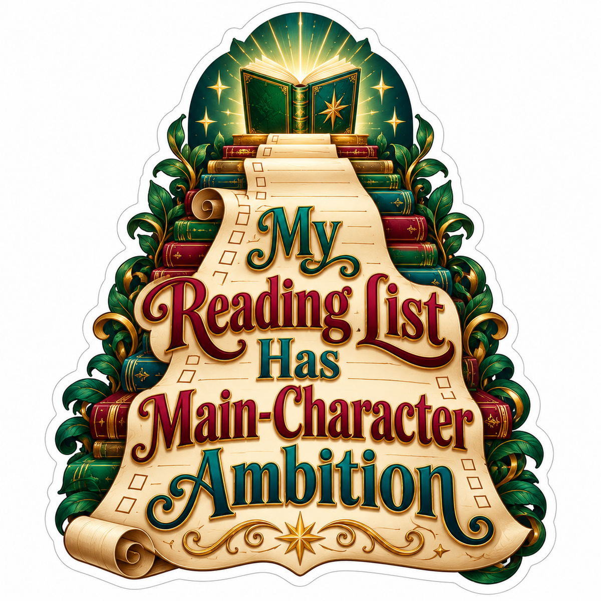 Long Reading List and Ambition Quote Vinyl Decal Stickers