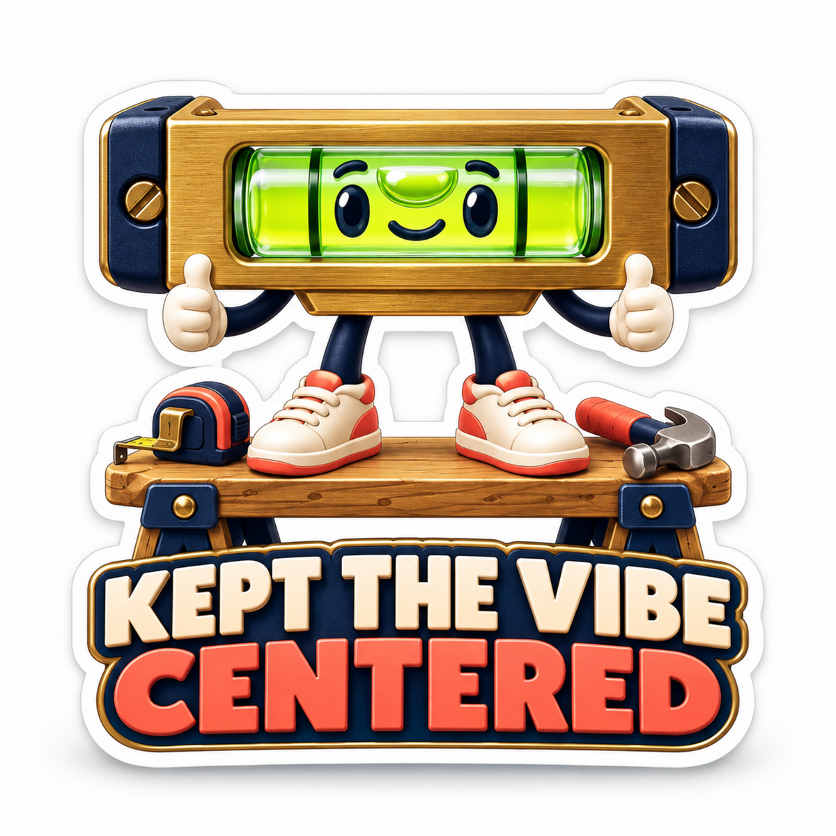 Kept the Vibe Centered Smiling Level Art Vinyl Decal Stickers