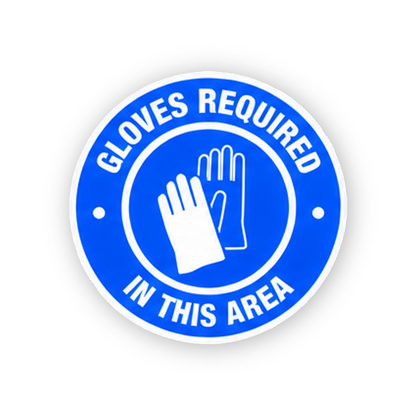 Blue Gloves Required Two Dot Ring Circle Vinyl Decal Stickers