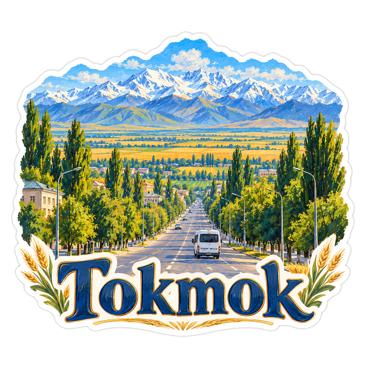 Tokmok Mountain Avenue Golden Fields Art Vinyl Decal Stickers