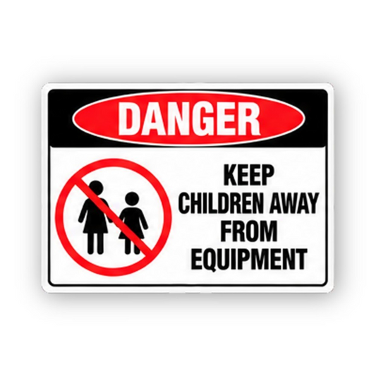 Black Danger Crossed Children Equipment Panel Vinyl Decal Stickers