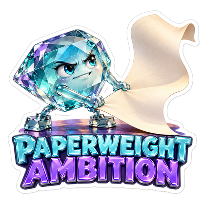 Blue Crystal Paperweight Holding Curling Paper Vinyl Decal Stickers
