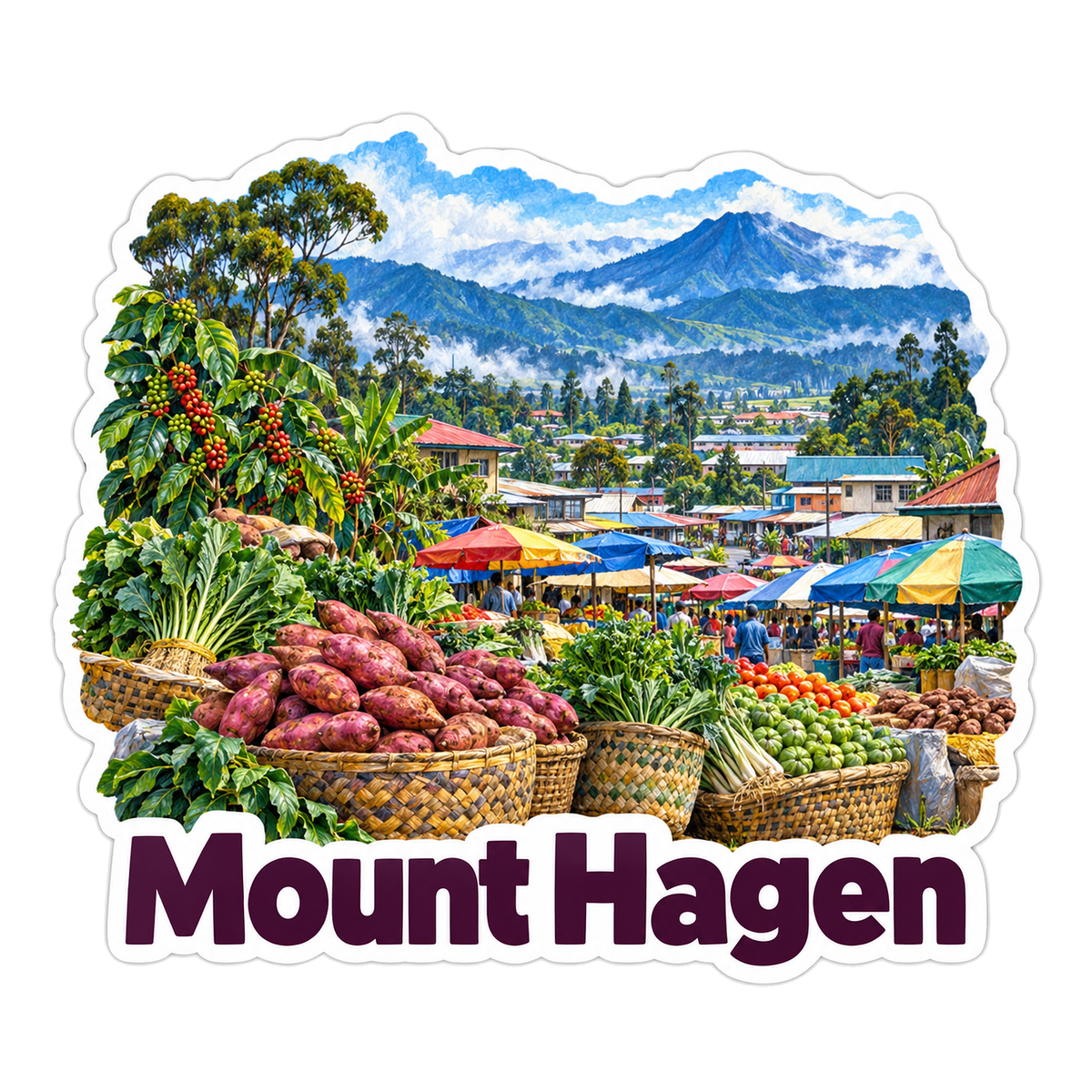 Mount Hagen Highland Produce Market Vinyl Decal Stickers